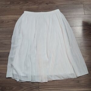 Zara Ivory Pleated A-Line Skirt